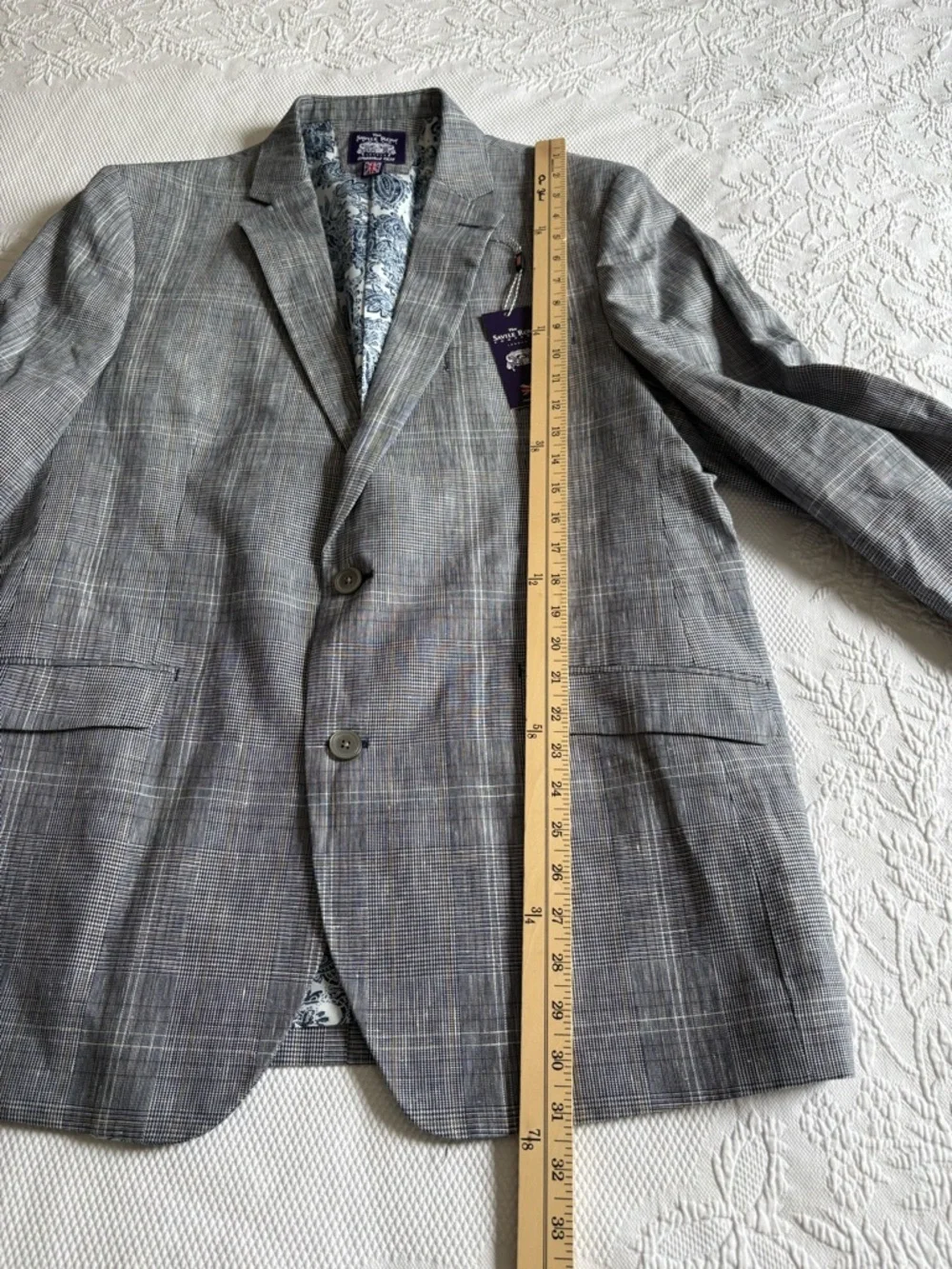 NWT Saville Row men’s linen blazer jacket navy Brit Skinny fit 44L